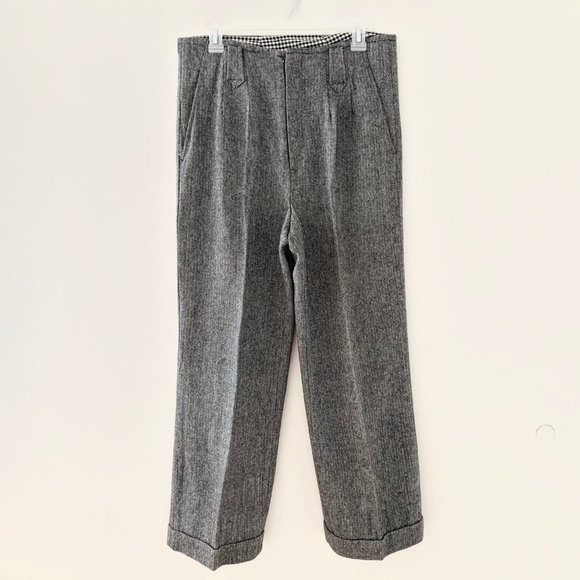 Herringbone Vintage Wide Leg Pants Trouser Size 29 - Picture 3 of 9